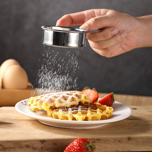 Stainless steel sugar powder sieve flour filter hand-held cake matcha cocoa powder sieve tea sieve baking filter screen