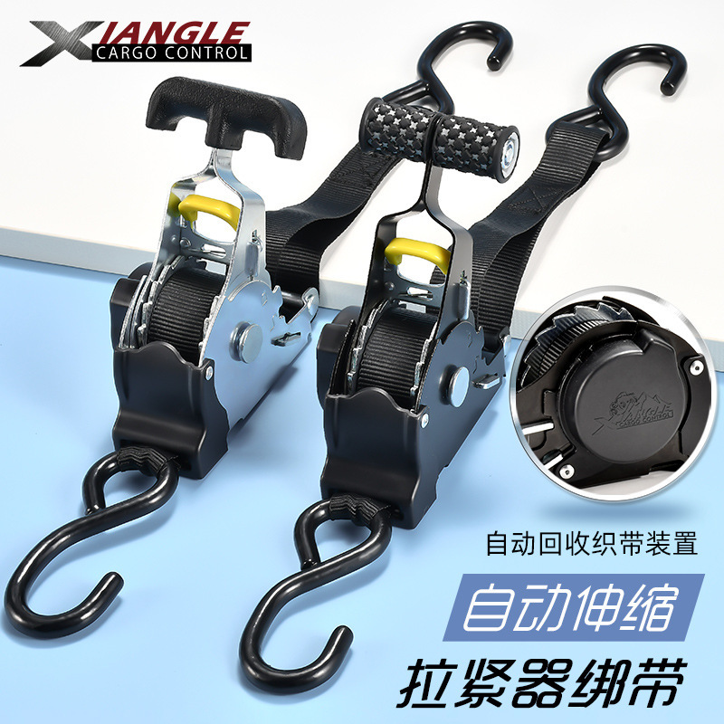 Amazon automatic recovery tensioner binding strap car motorcycle self-driving tour luggage fixing strap