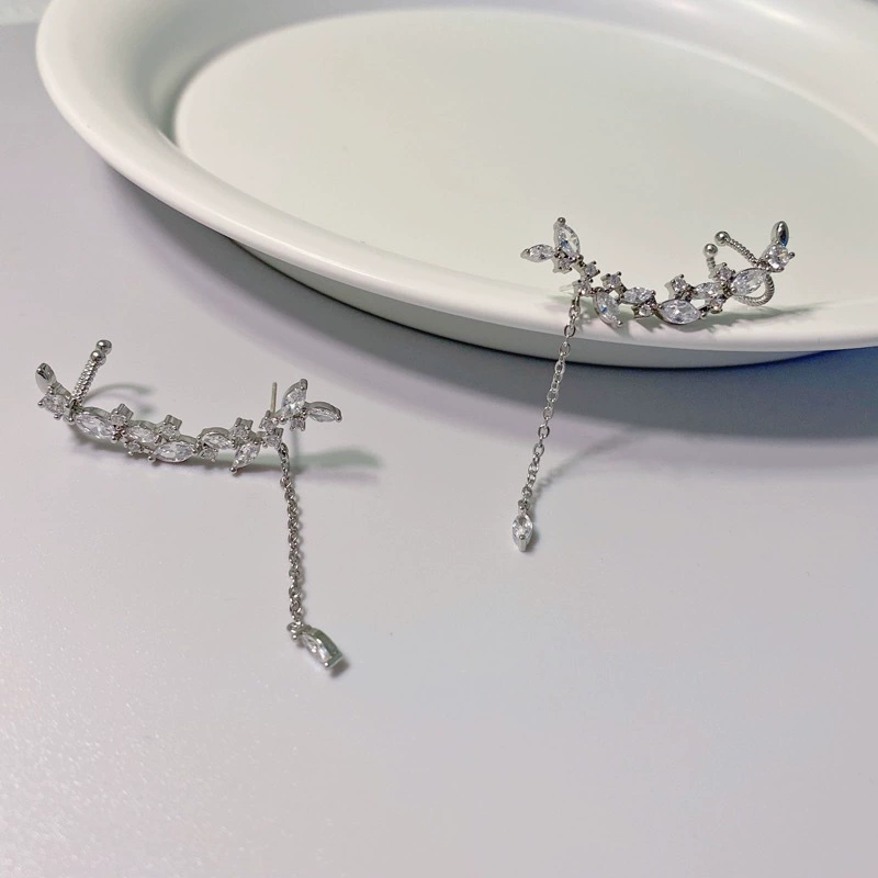 Серебряные серьги с кисточками, маленький дизайн, клипсы без пирсинга