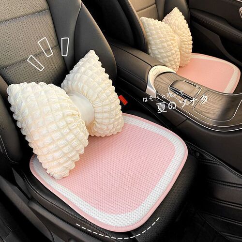 Car Seat Cushion Summer Cooling Cushion Ice Silk Breathable Four Seasons Car Interior Decorative Neck Pillow Cushion Rear Cooling Cushion Seat Cushion