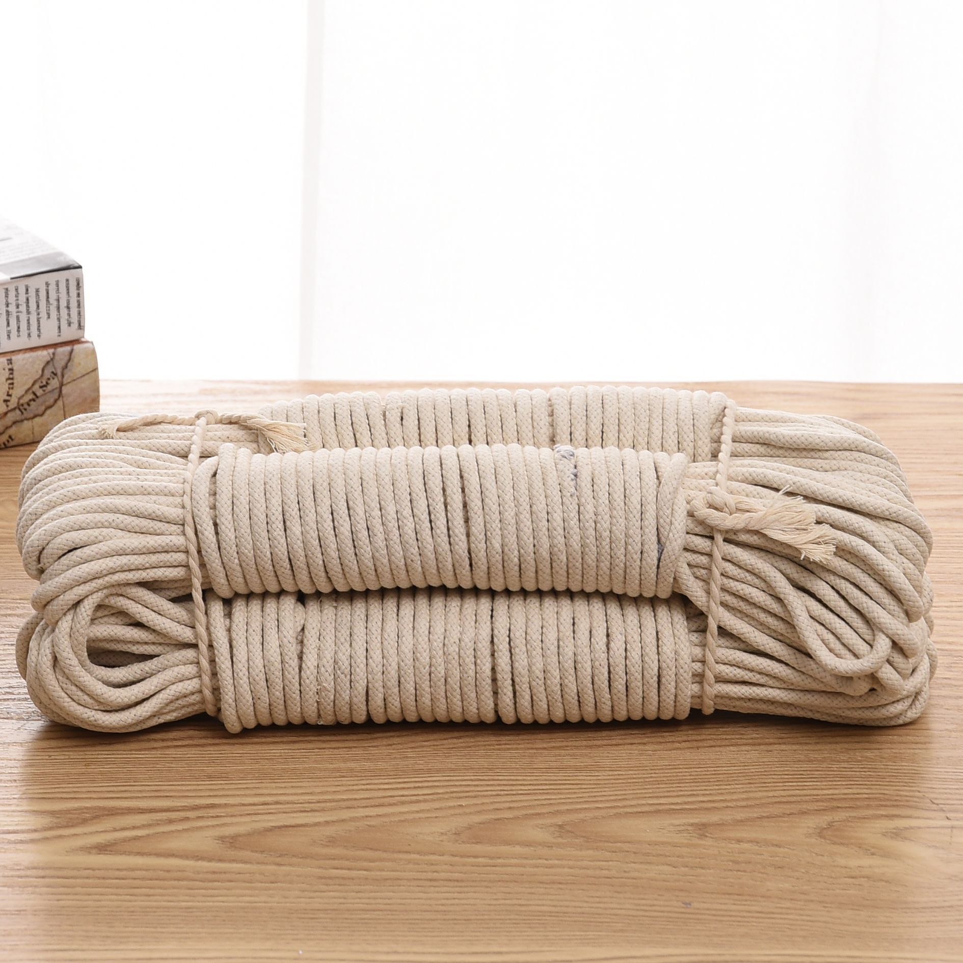 Shengguo flag rope outdoor waxed flagpole rope 4mm-12mm waxed flag rope industrial core-wrapped cotton rope pic 5
