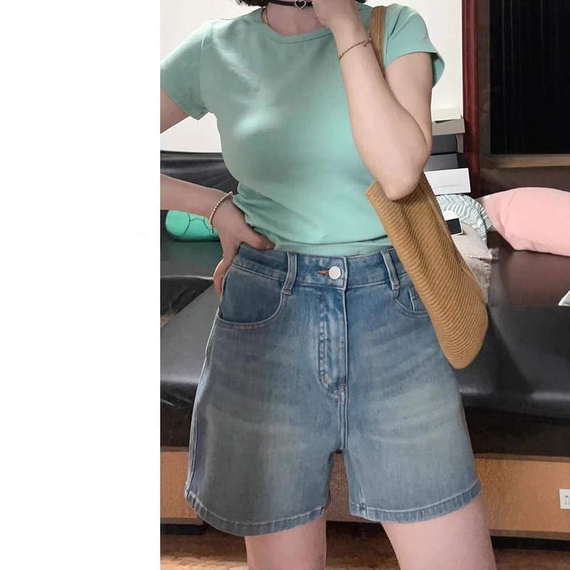 Denim Shorts for Women, Summer Sweet Style, Slimming, High-Waisted, Loose-Fitting Jeans, Women's Summer Shorts, Pear-Shaped Slim-Fit Women's Pants Denim Shorts for Women, Summer Sweet Style, Slimming, High-Waisted, Loose-Fitting Jeans, Women's Summer Shorts, Pear-Shaped Slim-Fit Women's Pants