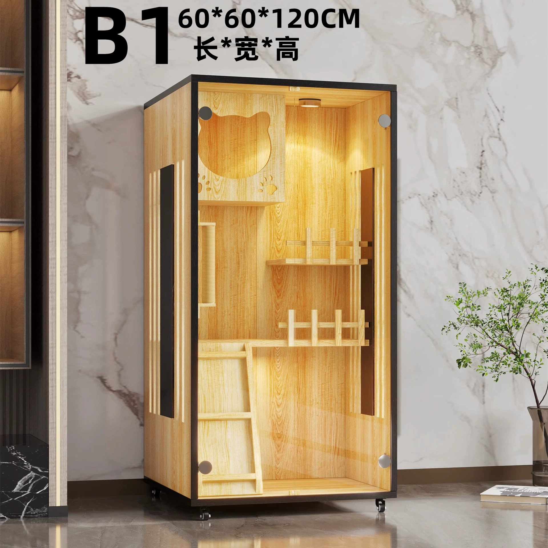 Кот-усадьба дом массив дерева большое место водостойкий роскошная клетка для кота дом комната панорамное гнездо кота кот шкаф