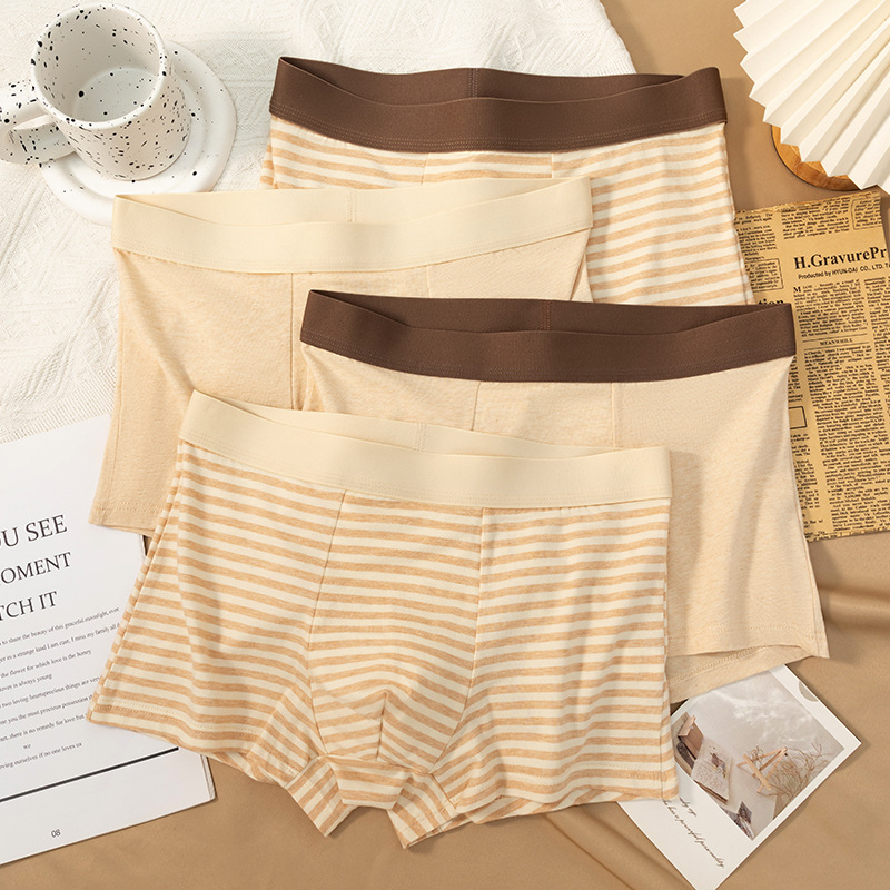 7A grado antibacteriano sin teñido algodón de color de ángulo plano pantalones interiores de hombre respirables mallas de entrepierna media cintura de los jóvenes niños quads