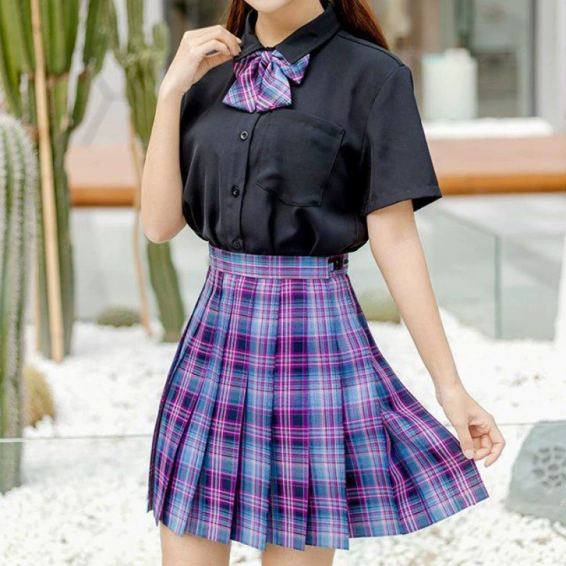 Студенческая плиссированная юбка, комплект, летняя одежда, летняя форма для начальной школы, полный комплект, с коротким рукавом