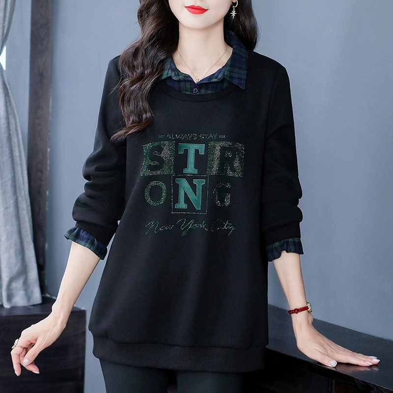 Осенние и зимние новые повседневные уменьшенные толстые мм свитер с принтом большого размера