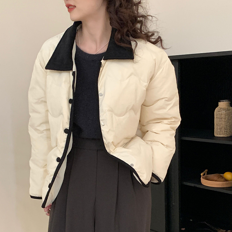 2024 겨울 새 스타일 작은 다운 재킷 여성 짧은 한국 스타일 유행 경량 작은 샤넬 스타일 우아한 따뜻한 재킷 트렌디