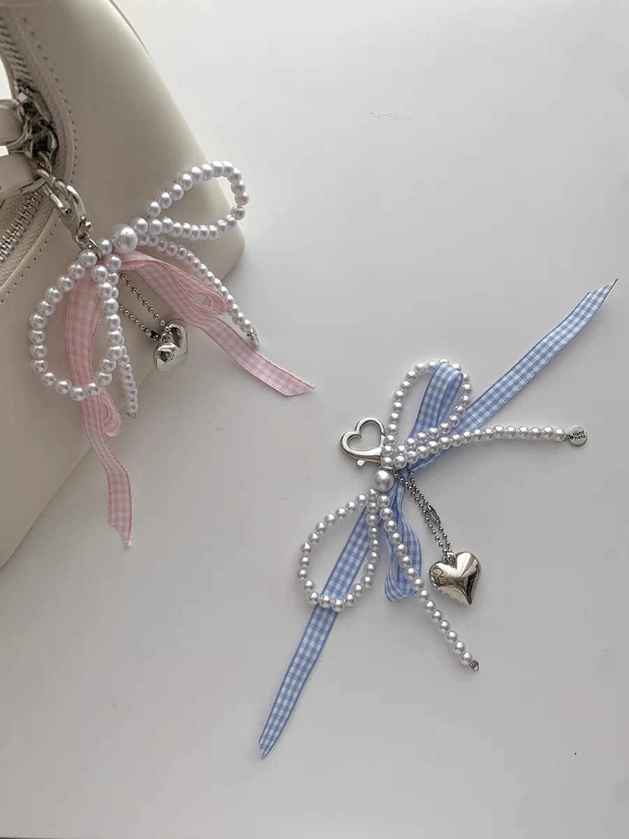 23g Weight Keychain Classification 1 Piece Quantity Holiday, Daily Occasion Plastic Material Heart Shape, Bow Knot Pattern Casual, Sweet Style 1 Piece Heart Shape Bow Knot Keychain Plastic Casual Sweet 6