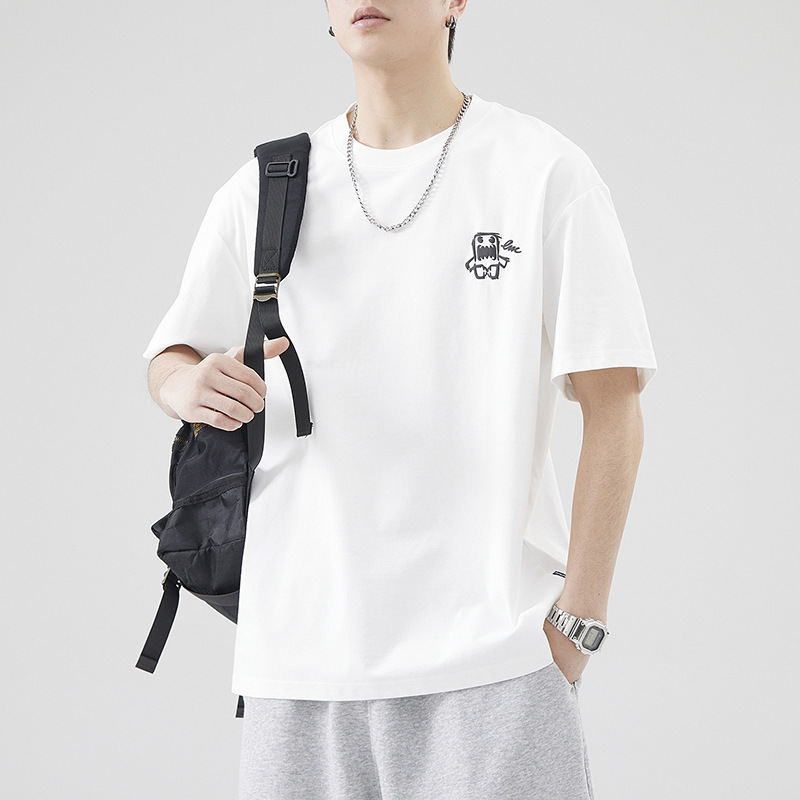 Japanese crew neck short sleeve T-shirt men's summer new cartoon printing fashion brand Joker loose casual top wholesale Japanese crew neck short sleeve T-shirt men's summer new cartoon printing fashion brand Joker loose casual top wholesale