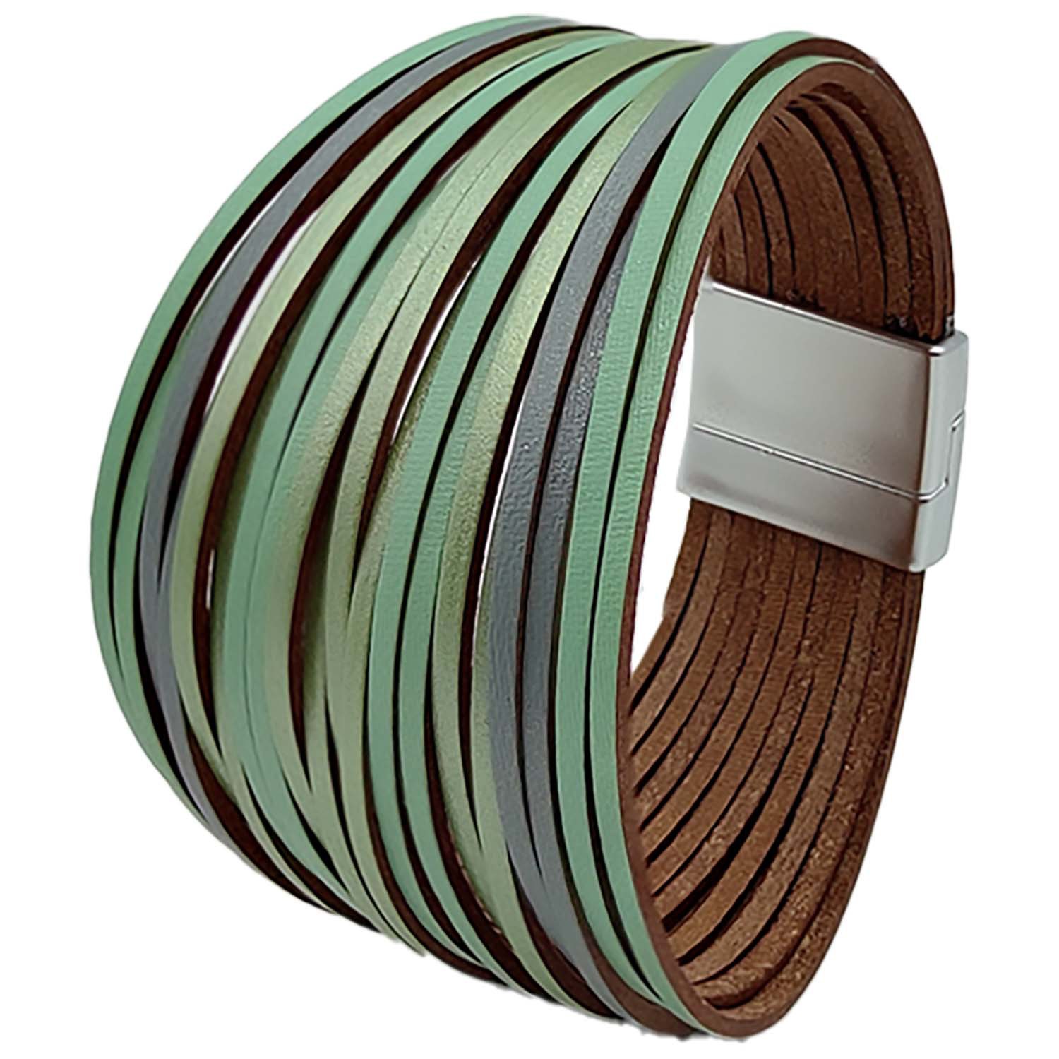 Layered Design Simple Style Circle Pu Leather Layered Women's Bangle