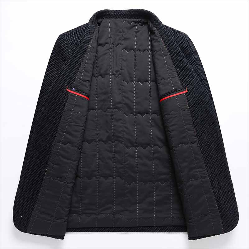 Áo vest nam dáng thon nhồi bông dày dặn không cần ủi phong cách Hàn Quốc, áo khoác tây đơn giữ ấm — Xanh lam đậm, Đen Xám