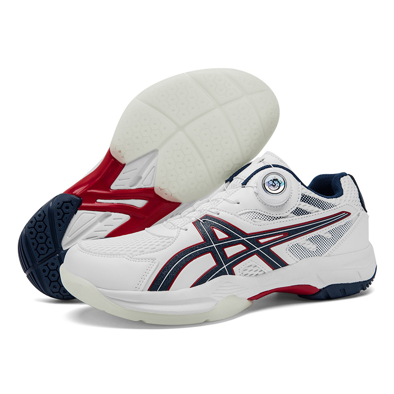 Nuevos botones giratorios transfronterizos zapatos de bádminton de tenis de mesa al aire libre zapatos de tenis de mesa ligeros y transpirables