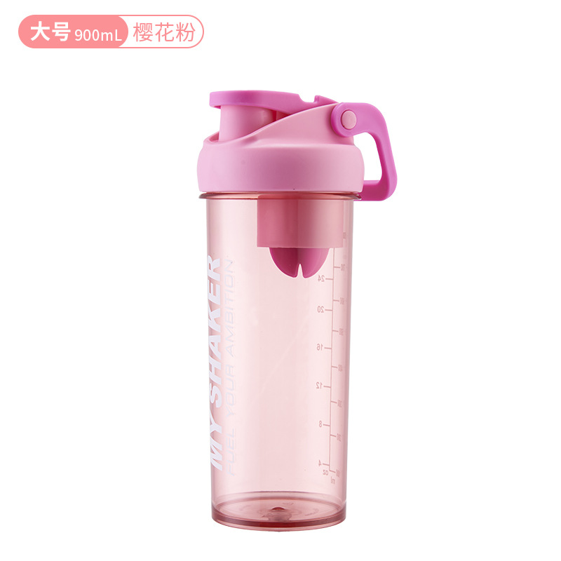 Taza de batido a prueba de fugas sellada con tapa de agitación conveniente taza de agua deportiva de acondicionamiento físico al aire libre con mango hervidor de agua de gran capacidad