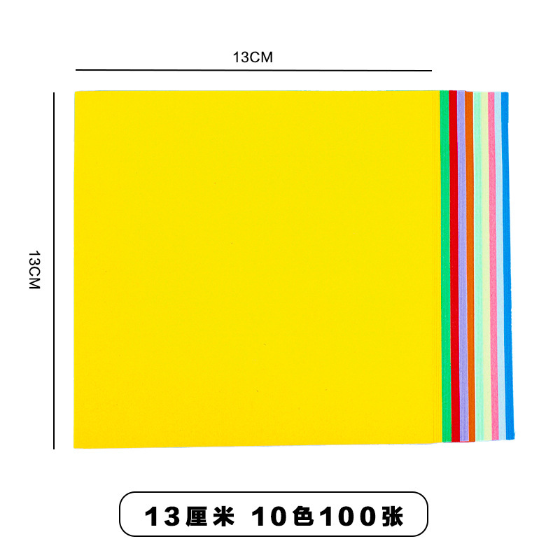 Venta directa de fábrica origami de color cuadrado jardín de infantes origami hecho a mano corte de papel 15 cm 10 colores plegado mil grullas de papel