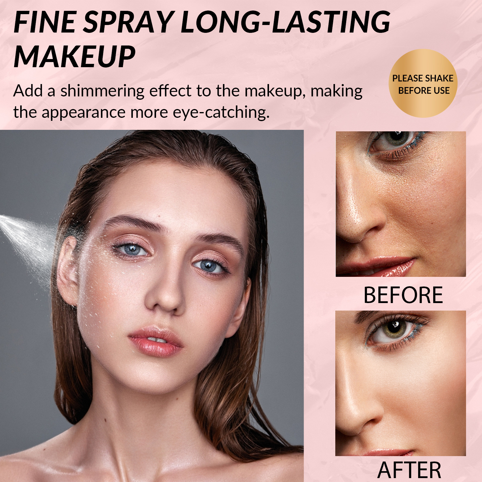 EELHOE Makeup Setting Spray Leichtes, wasserfestes, wasserfestes, schweißfestes, nicht leicht zu entfernendes Make-up, pflegendes und feuchtigkeitsspendendes Spray vor dem Schminken_voghion.com