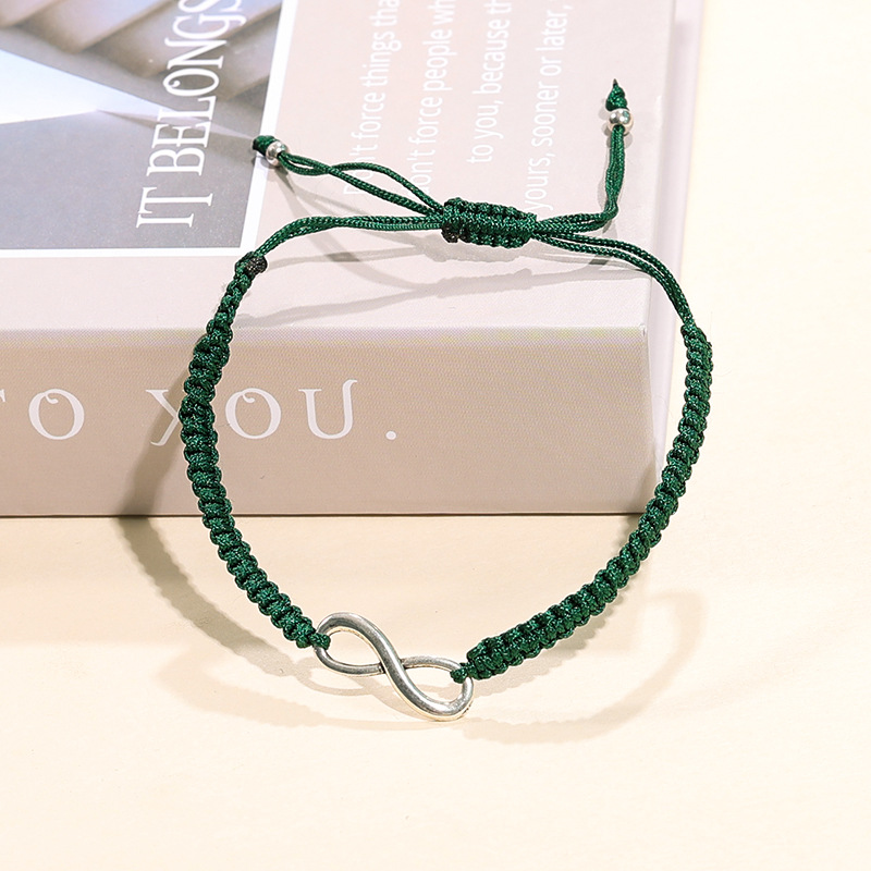 Día de San Valentín transfronterizo de Europa y los Estados Unidos 8 palabras pareja conjunto de pulsera ajustable trenzado infinito símbolo cuerda de mano mujer