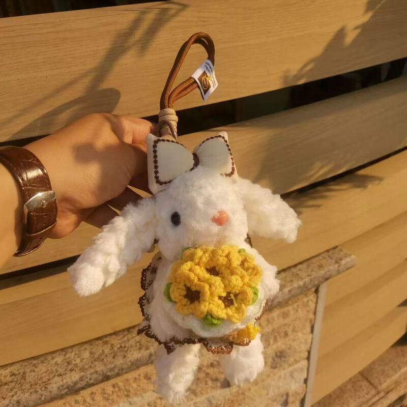 かわいい垂れ耳ウサギ人形キーホルダーぬいぐるみペンダントリボンウェア花束車のペンダント卸売|undefined