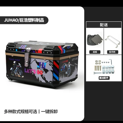 Motorcycle trunk for Scooters and Electric Vehicles - 68lbase-platedecals-1-coffee-circle