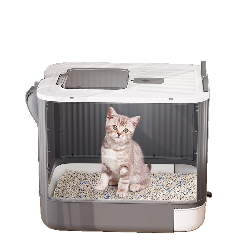 猫砂盆全封闭式超大号防带砂厕所除臭防外溅顶入一体式特大猫沙盆|undefined