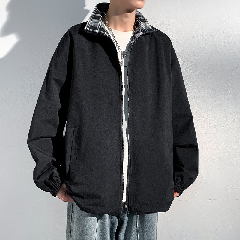 Men's Jacket Workwear Style Casual Loose Fit Reversible Lapel_voghion.com