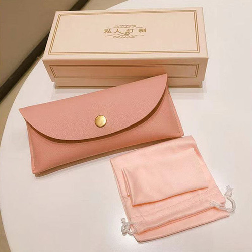 New style eyeglass case with hard box, sunglasses storage, fashion pink soft package, high-grade mirror box set, one piece for distribution 