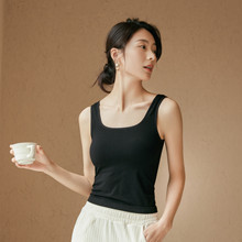 找工厂春夏高品质固定杯背心可外穿带胸垫打底内衣轻薄居家美背女