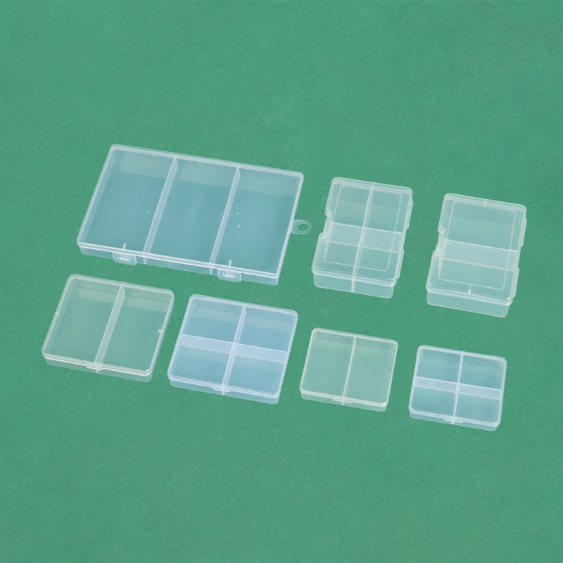 Fixed Classification Plastic Desktop Storage Box 2 Compartments 4 Compartments Transparent Button Fishing Gear Screw Accessories Jewelry Rubber Band Packaging
