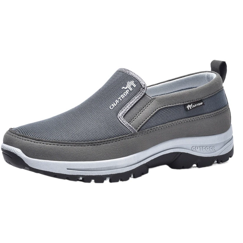 Трансграничная повседневная спортивная обувь большого размера, размер 49, экспортная обувь без шнуровки для ленивых, мужская дышащая прогулочная обувь с сеткой