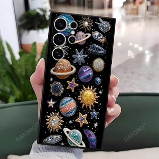 跨境爆款彩钻星球宇宙手机壳重工宝石印花硅胶保护壳适用三星S26U