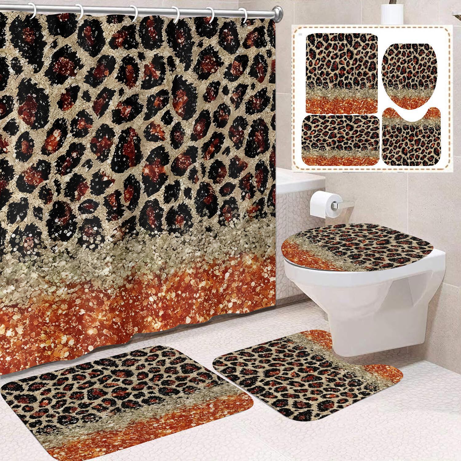 Transfronterizo Amazon cortina de ducha de color degradado cortina de baño letra patrón de mariposa cortina de ducha impermeable y a prueba de moho image 22