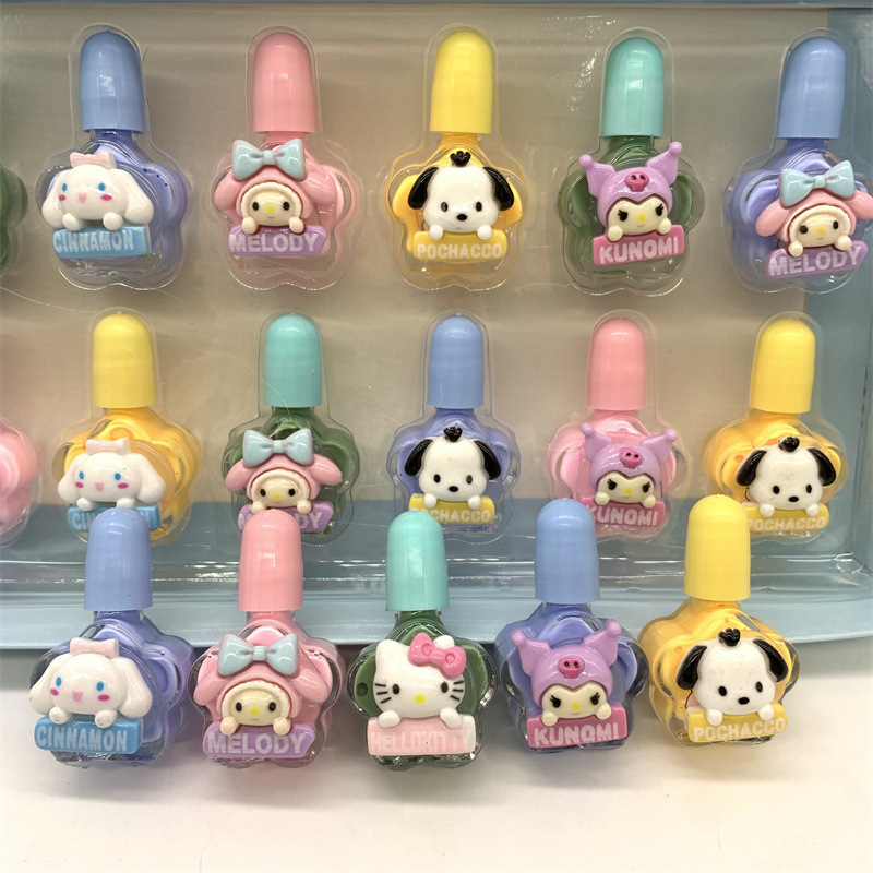 Comercio exterior Sanrio coolomi pasta tridimensional esmalte de uñas a base de agua meilti perro de oreja grande a base de agua peeling esmalte de uñas lote