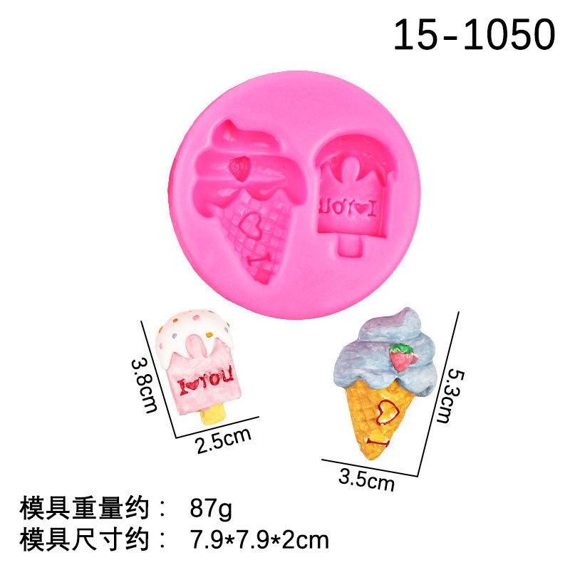 Fondant postre cono helado molde de silicona fondant pastel bricolaje chocolate arcilla molde de silicona en stock