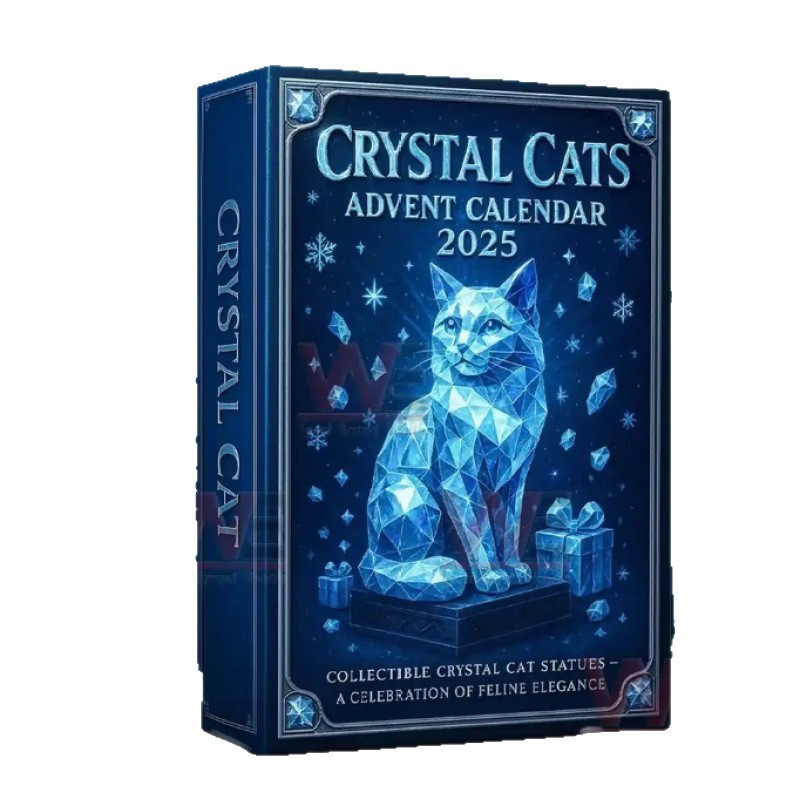 跨境独立站新品水晶猫降临节日盲盒圣诞树装饰亚克力挂件|undefined
