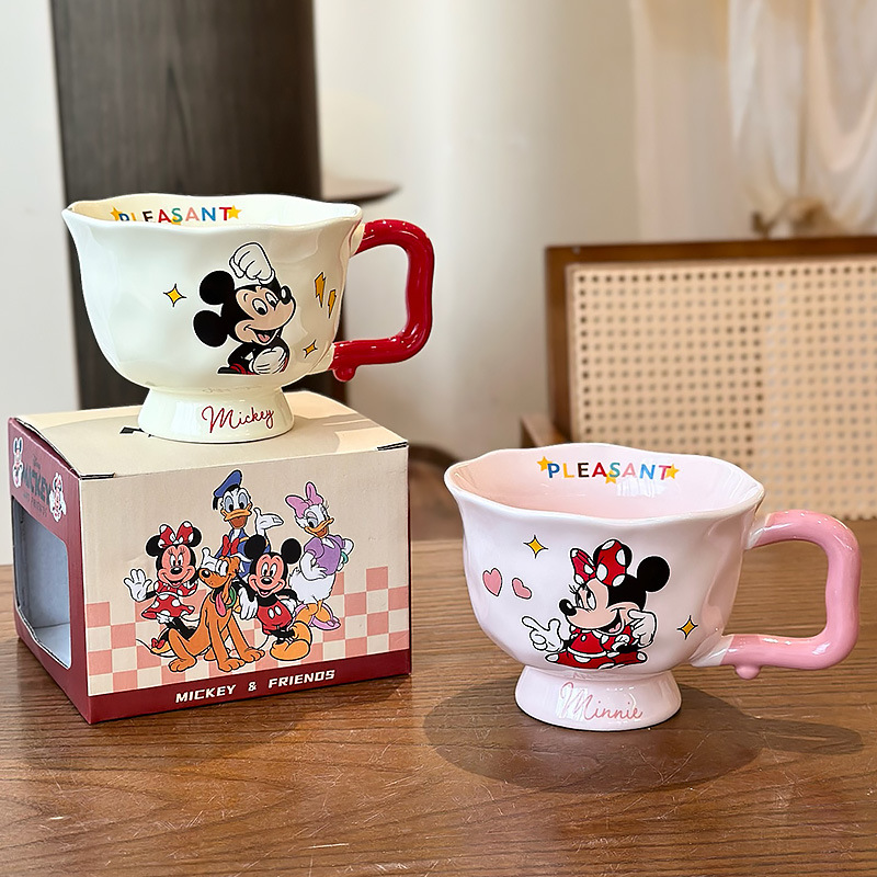 Mickey Mouse para niños tazas de agua casera tazas de desayuno de cerámica tazas lindas tazas de café de oficina dormitorio