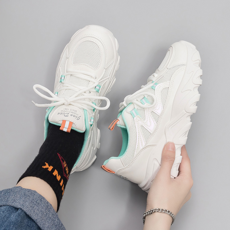 Zapatos estilo Dad para mujer, primavera y verano 2022, nuevos tenis versátiles con suela gruesa que aumentan la altura, estilo coreano, zapatos casuales de moda 7787