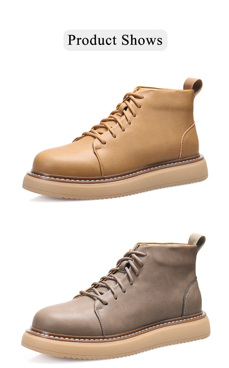 New boots Men's vintage cowhide classic big yellow boots_voghion.com