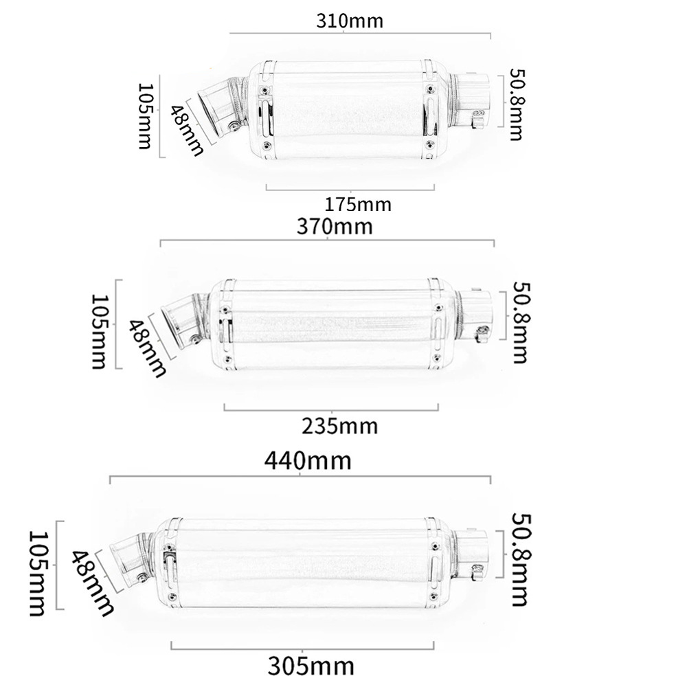 General 51MM motorcycle modified exhaust pipe small hexagonal elbow Jicun exhaust pipe R25/CBR150/curved beam