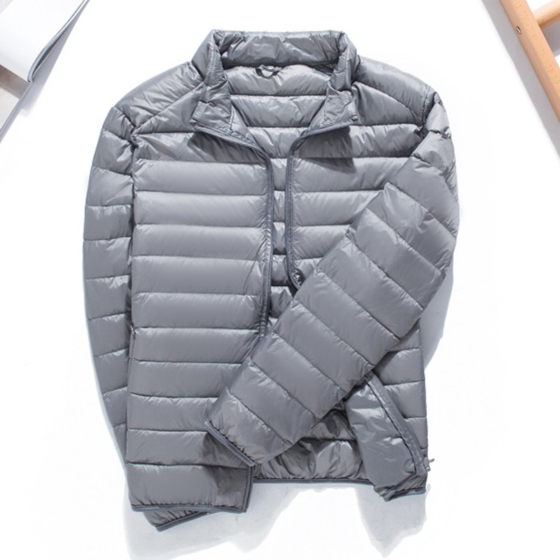 Chaqueta ligera de plumón para hombre corta Otoño e Invierno Juventud más tamaño ultrafino ligero pato blanco abajo chaqueta casual fuera de temporada