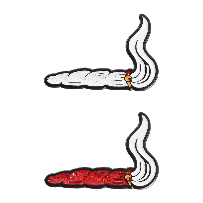 Amazon creativo minimalista dibujos animados cigarro forma insignia personalidad gorra de golf gorra de béisbol accesorios de cigarrillos insignia de gorra