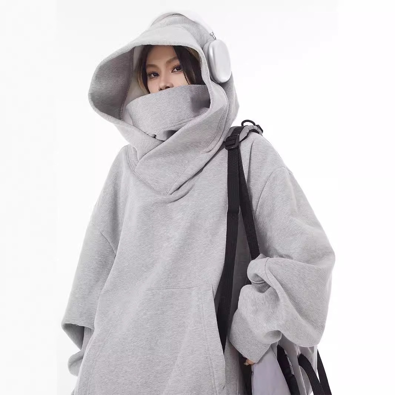 American Style Trendy Brand Functional Jacket High Collar Hooded fleece-lined Sweatshirt for Men and Women Niche Design Sense Loose Social Fear Top American Style Trendy Brand Functional Jacket High Collar Hooded fleece-lined Sweatshirt for Men and Women Niche Design Sense Loose Social Fear Top