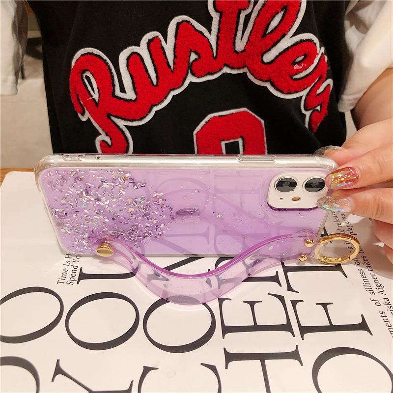 Applicable to Samsung s22 mobile phone case s20Ultra protective case A53/A71 transparent glitter NOTE20 epoxy gold foil