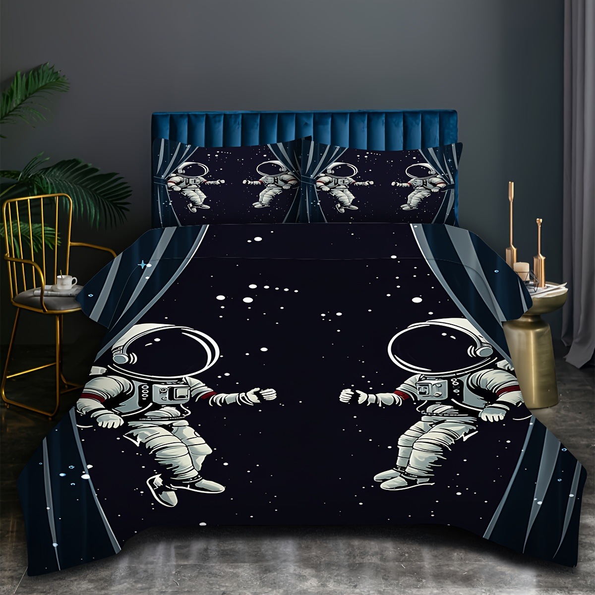 Transfronterizo textil doméstico astronauta suave impresión digital abrasión quilt kit fuente soporte de fábrica TEMU / JIT