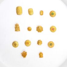 S925银镀金五行五条经财神六字真言贴片手链配饰diy配件半成品