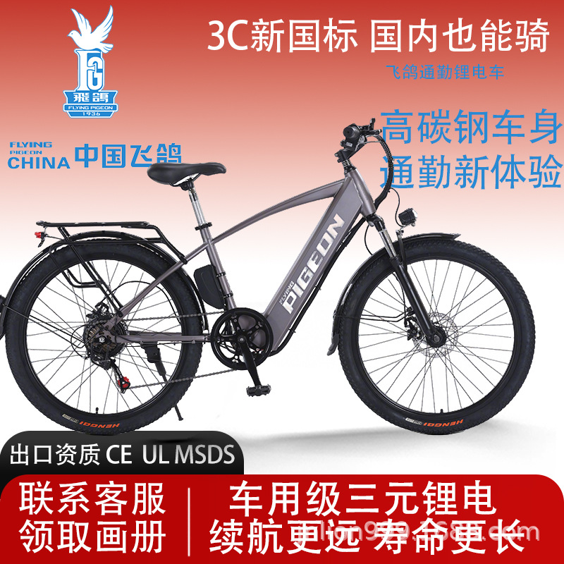 Flying Dove nueva batería de litio estándar nacional bicicletas eléctricas exportación transfronteriza bicicleta eléctrica de montaña viajes diarios tranvía de litio