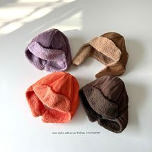 韩版儿童护耳帽子男女宝宝加绒保暖翻檐防风小孩雷锋帽棒球帽冬季