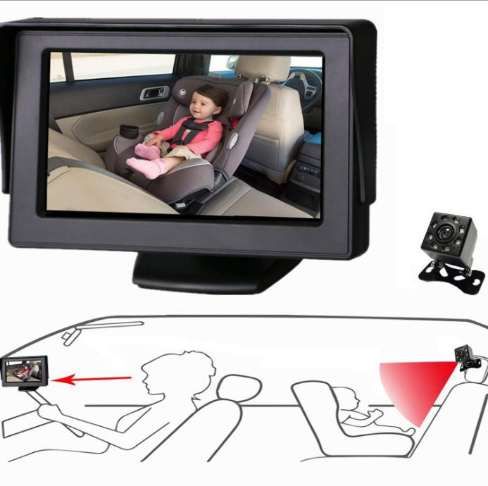 Cross-Border Popular Baby Monitoring Car Display Screen Cvbs Camera 4.3inch Desktop Car Lcd Monitor
