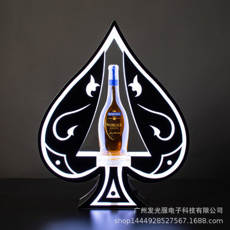 Luminoso acrílico negro melocotón un asiento de vino extranjero soporte de exhibición de vino accesorios de Bar hierro amarillo luz vino asiento verde luz Champagne Rey