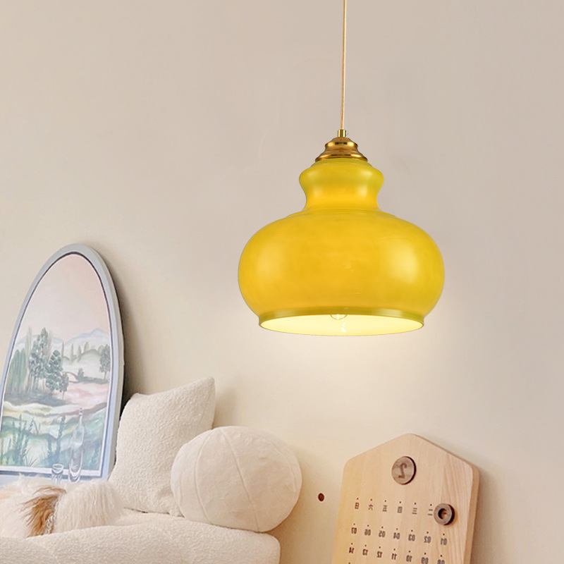 Lámpara de Araña de Estilo Retro Francés Americano, Decoración de Mesa Redonda para Restaurante, Bar, Dormitorio, Cristal Simple, Estilo Bauhaus de Mediados de Siglo