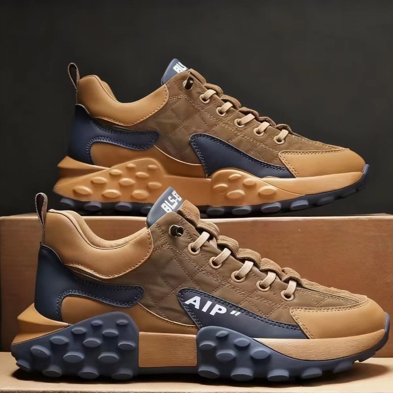 Thick-Soled Dad Shoes for Men 2025 Spring Korean Style Comfortable Running Forrest Gump Shoes Low-Top Fashionable Breathable Men's Sports Shoes