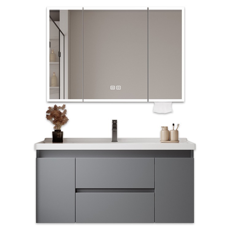 Gabinete de baño de aleación de poliestireno de abeja gruesa cerámica integral lavabo